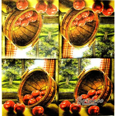 Serwetka do decoupage czerwone jabłka 25x25 PUNCH, Unikat